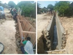Antisipasi Luapan Air, Melalui DD Desa Langganu Bangun Drainase