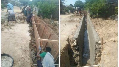 Antisipasi Luapan Air, Melalui DD Desa Langganu Bangun Drainase
