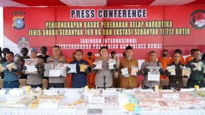 Polres Dumai Berhasil Ungkap Ratusan Kilogram Narkotika Jenis Sabu dan Ekstasi