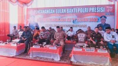 Sambut HUT Bhayangkara ke 77, Wawako Padangsidimpuan Hadiri Pencanangan Bulan Bakti Polri Presisi