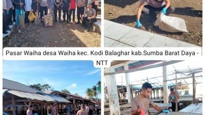 Giat Penduli Lingkungan, Polsek Kodi Bangedo Bersama Instansi Terkait Membersihkan Pasar Waiha Sumba Barat Daya