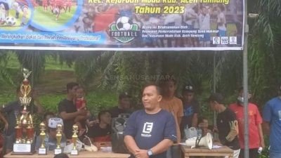 Jelang HUT RI ke-78, di Aceh Tamiang Datok Penghulu Kampung Suka Makmur Gelar Turnamen Sepak Bola