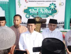 Bupati Lampung Utara bersama Forkopimda Melaksanakan Sholat Idul Adha 1444 H/ 2023 M