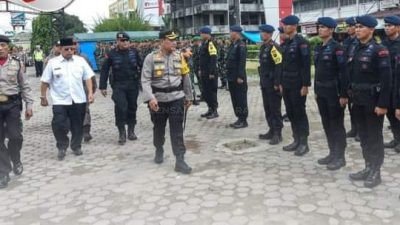 Pembekalan Ratusan Personil Pengamanan TPS Pilkades Serentak di Kota Padangsidimpuan Dihadiri Wawako Arwin