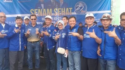 HUT ke-25 Partai PAN, Stadion Pakansari Bogor Membiru
