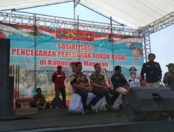 Satpol PP Magetan bersama Bea Cukai Madiun Sosialisasi Rokok Ilegal di Lapangan Kedungpanji