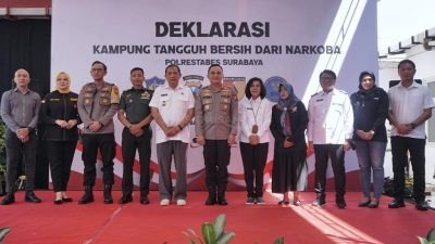 Satresnarkoba Polrestabes Surabaya Resmikan Posko Kampung Tangguh Bersih Narkoba di Eks Lokalisasi Doly