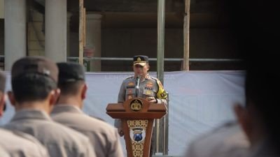 Kapolres Nganjuk Pimpin Sertijab Kasat Reskrim Serta Pengukuhan Jabatan Kasiwas, Kapolsek Berbek dan Wilangan