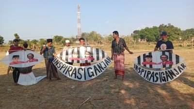 Masyarakat di Pantura Pamekasan Terbangkan Layang-layang Bergambar Ganjar-Mahfud