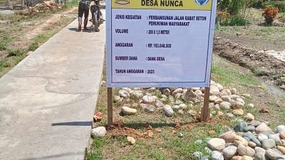 Pembangunan Jalan Rabat Beton Desa Nunca di Pulau Taliabu Tuntas Dikerjakan