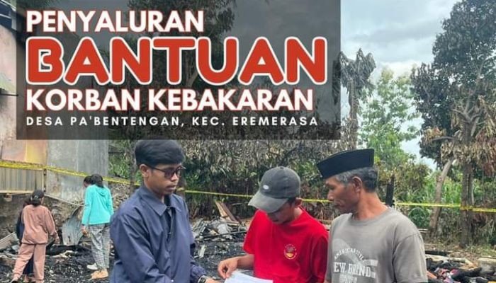 HBIP Kunjungi Korban Kebakaran di Eremerasa Bantaeng, Berikan Bantuan Uang Tunai