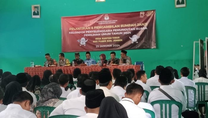 Sebanyak 266 KPPS Pemilu 2024 Desa Kasiyan Timur Jember Dilantik