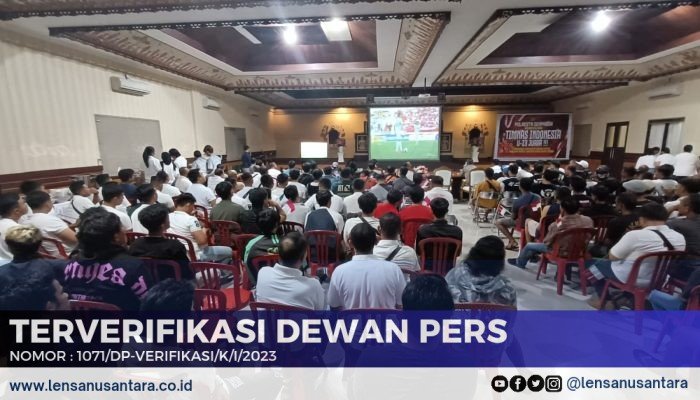 Nobar Semifinal Piala Asia U-23 Indonesia vs Uzbekistan, Polresta Denpasar Kobarkan Semangat Nasionalisme