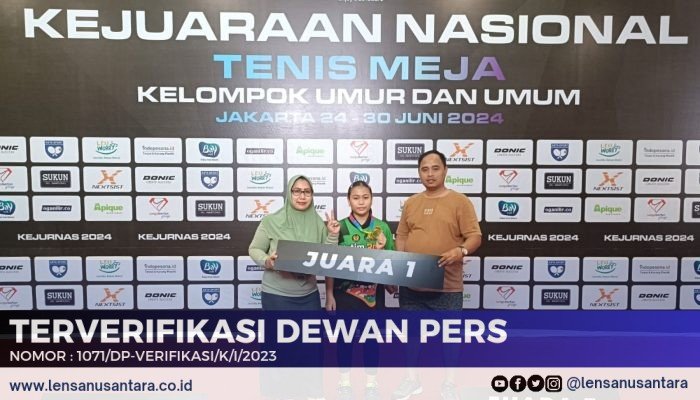 Putri Anggota Polres Pamekasan Sumbangkan Medali Emas di Kejurnas Tenis Meja 2024