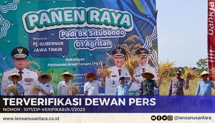 Bupati Situbondo bersama Pj Gubernur Jatim Panen Raya Padi BK 01 Agritan