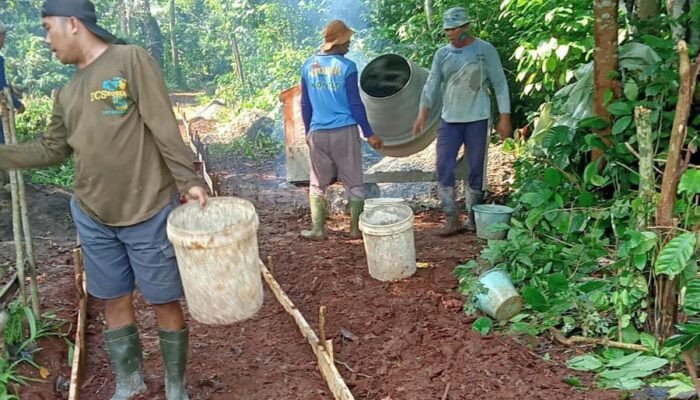 Realisasikan Dana Desa Tahap II, Pemdes Wanawali Bangun Jalan Rabat Beton
