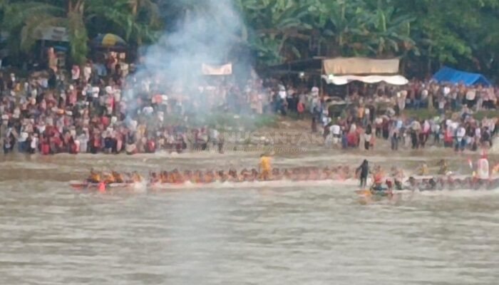 Buayo Danau Juara Satu Pacu Jalur di HUT Kuansing ke-25