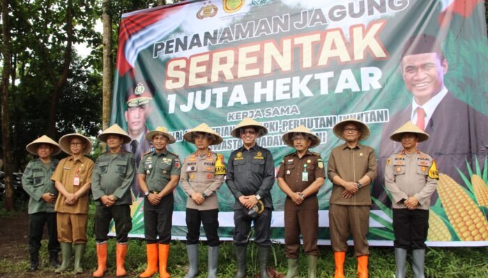 Perkuat Ketahanan Pangan, Polres Bondowoso Tanam Benih Jagung Kualitas Unggul