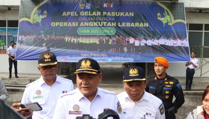 Apel Gelar Pasukan Angkutan Lebaran 2025, Daop 7 Madiun Siap Melayani Penumpang KA pada Arus Mudik dan Balik Lebaran