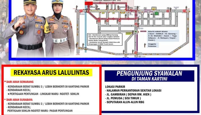 Larung Sesaji Desa Tasiikagung, Polres Rembang Rekayasa Lalu Lintas Jalur Pantura