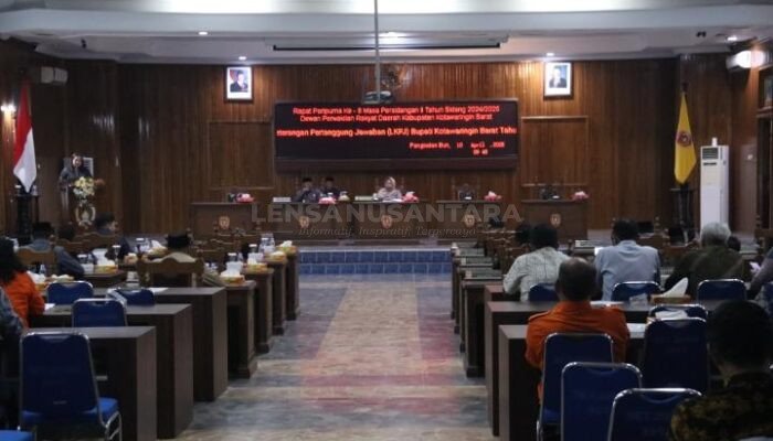 DPRD Kotawaringin Barat Gelar Rapat Paripurna Penyampaian Rekomendasi atas LKPJ Bupati Tahun 2024