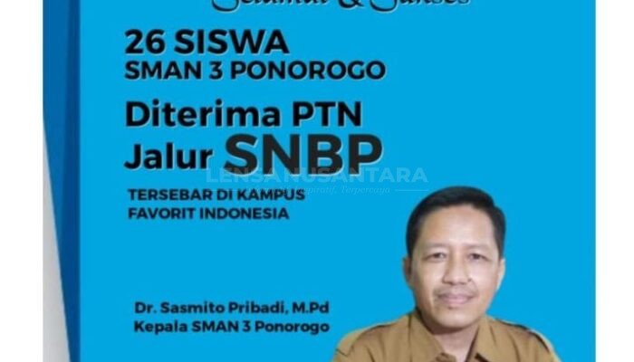 Hebat..!! 26 Siswa SMAN 3 Ponorogo Lolos SNBP 2025 ke Kampus-kampus Bergengsi