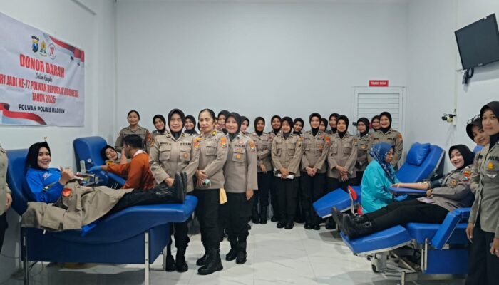 Polres Madiun Gelar Donor Darah, Peringati Hari Jadi Polwan ke-77