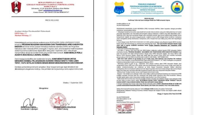 Situasi Tak Kondusif, GMNI dan PMII Tunda Audiensi Bahas Beasiswa Mahasiswa APBD Madiun