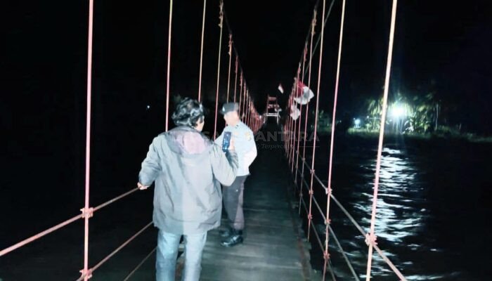 Antisipasi Banjir, Polsek Semaka Tinjau Debit Air Sungai Tulung Asahan