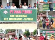 PT SGSR Salurkan 700 Paket Beras untuk Warga Terdampak Banjir di Manduamas