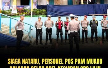 Personel Pos Pam Muaro Kalaban Gelar Apel Kesiapan Pengamanan Nataru 2025–2026