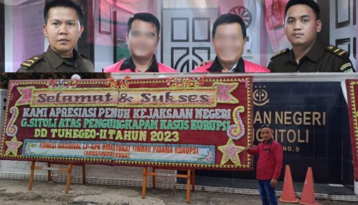 Langkah Tegas Kejari Gunungsitoli Bongkar Korupsi Dana Desa, Karangan Bunga Jadi Simbol Dukungan Publik