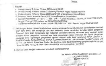 Keluarga Korban Penganiayaan dan Pengeroyokan Siswa SMA Negeri 1 Idanotae Terima SP2HP dari Reskrim Polres Nias Selatan