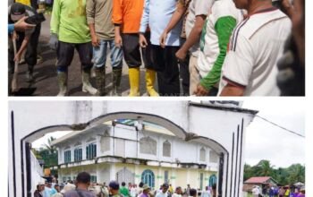 Bupati Eka Putra Gotong Royong Bersama Warga Bangun Parkir Masjid Nurul Falah Sambut Ramadan