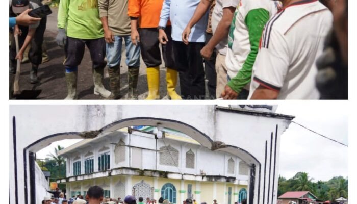 Bupati Eka Putra Gotong Royong Bersama Warga Bangun Parkir Masjid Nurul Falah Sambut Ramadan