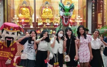 Atraksi Barongsai Meriahkan Cap Go Me di Kelenteng Perdagangan Simalungun