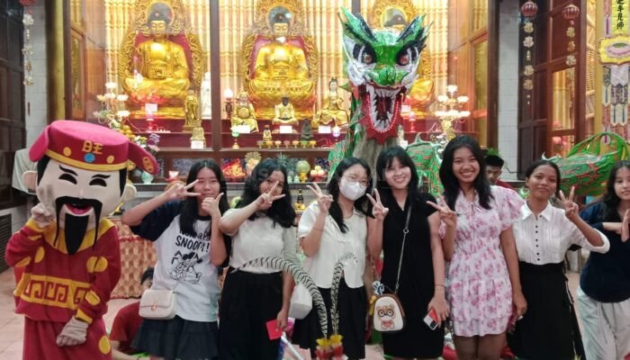 Atraksi Barongsai Meriahkan Cap Go Me di Kelenteng Perdagangan Simalungun