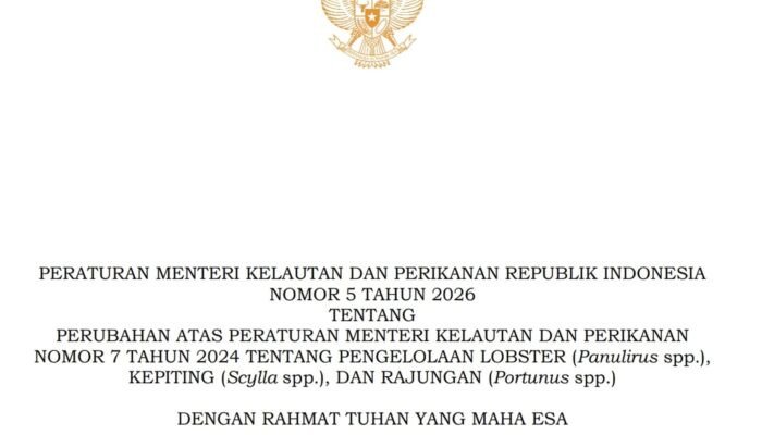 Surel Gus Lilur Direspon Presiden Prabowo, Menteri KKP Terbitkan Permen Nomor 5 Tahun 2026