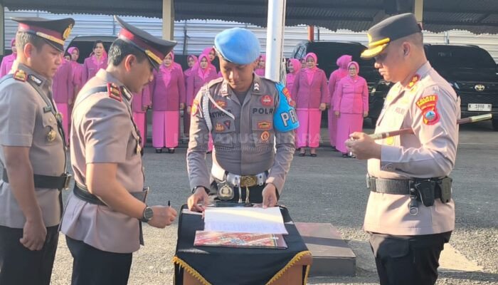 Sertijab AKP Nurhadi Kasat Intelkam Polres Rembang yang Baru, ini Pesan Kapolres.