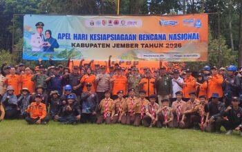 BPBD Jember Peringatan HKB 2026, Relawan hingga Pelajar Ikut Apel Kesiapsiagaan Bencana