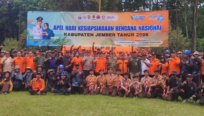 BPBD Jember Peringatan HKB 2026, Relawan hingga Pelajar Ikut Apel Kesiapsiagaan Bencana