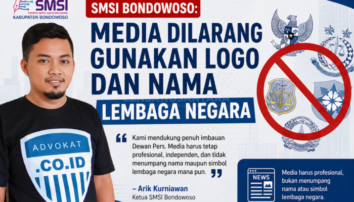 Dewan Pers Larang Media Gunakan Logo dan Nama Lembaga Negara, SMSI Bondowoso Ingatkan Profesionalisme Pers
