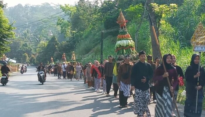 Ruwat dan Kirab Budaya Lokal Desa Masaran Banjarnegara, 15 Gunungan Diarak Ratusan Warga