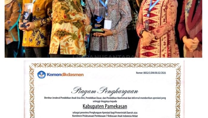 Pemkab Pamekasan Terima Penghargaan dari Mendikdasmen RI