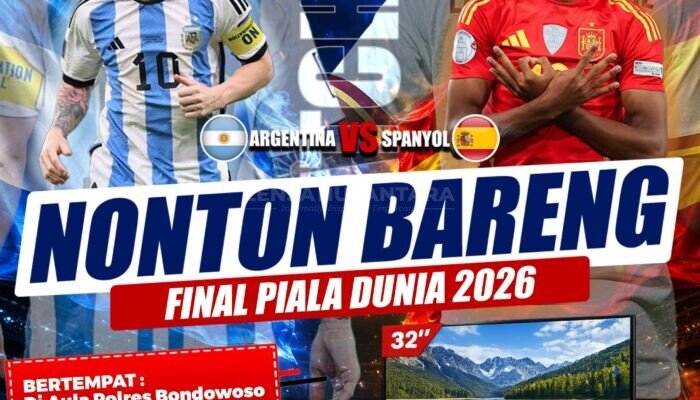 Polres Bondowoso Ajak Masyarakat Nobar Final Piala Dunia 2026, Berhadiah TV 32 Inci dan Doorprize Menarik