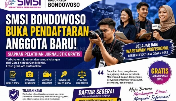SMSI Bondowoso Buka Rekrutmen Anggota Baru, Siapkan Pelatihan Jurnalistik Gratis untuk Fresh Graduate