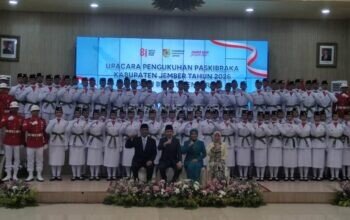 Bupati Jember Kukuhkan Paskibraka 2026, Dorong Generasi Muda Jadi Pionir Cinta NKRI