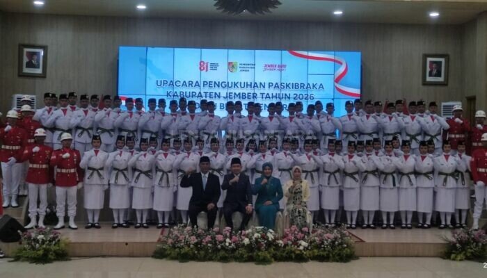 Bupati Jember Kukuhkan Paskibraka 2026, Dorong Generasi Muda Jadi Pionir Cinta NKRI