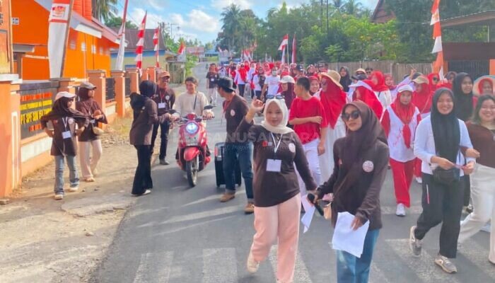 Jalan Santai Semarak HUT RI di Bonto Tangnga, Kapolsek Bontotiro Sampaikan Pesan Kebersamaan