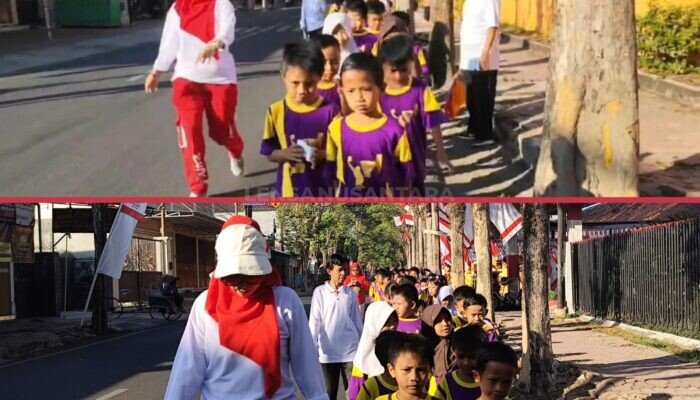 Semarak HUT RI ke-81, SDN Dabasah 2 Gelar Jalan-Jalan Sehat Bersama Guru dan Siswa